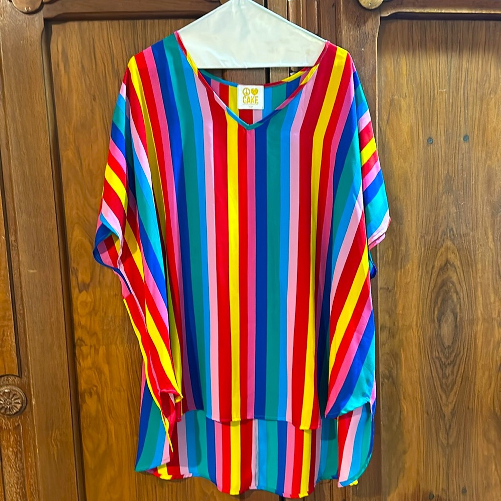 Striped loose flowy blouse